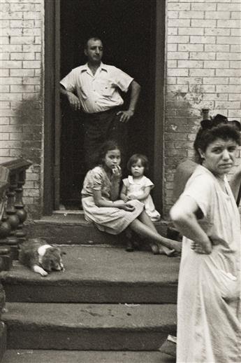 HELEN LEVITT (1913-2009) N.Y. (Man in front of a vitrine) * N.Y. (Family porch) * N.Y. (Children playing).